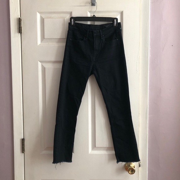 Rag & Bone skinny ankle Cropped with Raw Edge size 24 color Coal - Picture 2 of 2